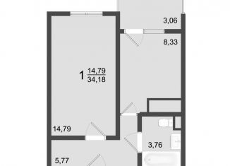 Продается 1-комнатная квартира, 34.2 м2, Хотьково
