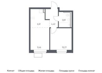 Продам 1-комнатную квартиру, 34.6 м2, посёлок Жилино-1, жилой комплекс Егорово Парк, к3.1, ЖК Егорово Парк
