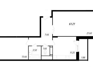 Продам двухкомнатную квартиру, 61.2 м2, Подольск, Школьная улица, 41