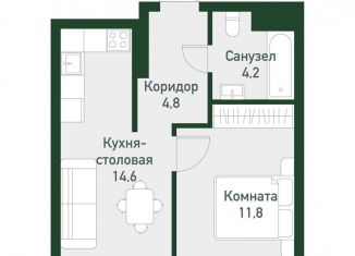 Продам 1-комнатную квартиру, 36 м2, Челябинская область