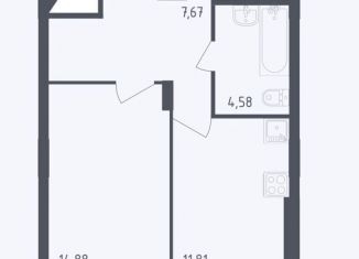 Продается однокомнатная квартира, 42.3 м2, посёлок Жилино-1, 2-й квартал, 1