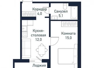1-комнатная квартира на продажу, 36.1 м2, Челябинская область