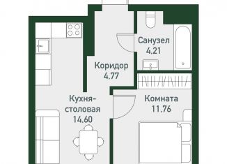 Однокомнатная квартира на продажу, 35.3 м2, Челябинская область