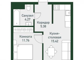 Продажа однокомнатной квартиры, 36.8 м2, Челябинская область