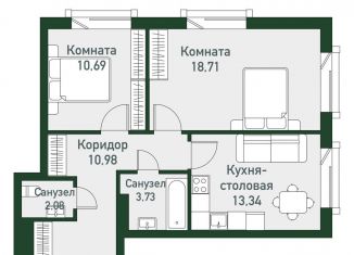 Продам двухкомнатную квартиру, 59.5 м2, Челябинская область