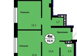 Продается четырехкомнатная квартира, 96.5 м2, Красноярск, Свердловский район, улица Лесников, 41