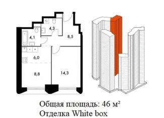 Продается 2-комнатная квартира, 46 м2, Москва, ЖК Архитектор, улица Академика Волгина, 2с3