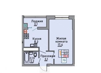 Продам 1-ком. квартиру, 35 м2, Ставрополь, микрорайон № 18