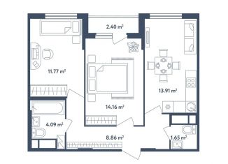 Продажа 3-комнатной квартиры, 55.6 м2, поселок Мещерино