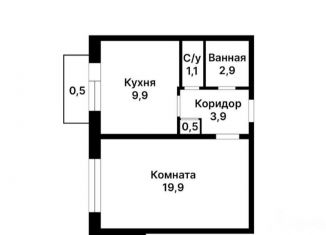 Продам однокомнатную квартиру, 39 м2, Москва, Каширское шоссе, 59к1, молодёжный ЖК Сабурово