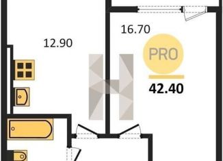 Продается однокомнатная квартира, 42.4 м2, Калининград, ЖК Домарт