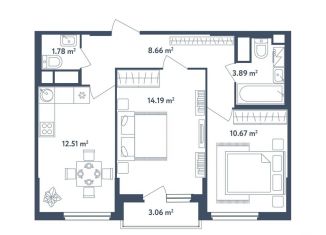 Продажа 1-комнатной квартиры, 30.4 м2, деревня Солманово