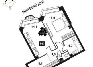 Продается однокомнатная квартира, 42.8 м2, Москва, метро Семеновская