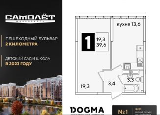 Продажа 1-комнатной квартиры, 39.6 м2, Краснодар, Прикубанский округ