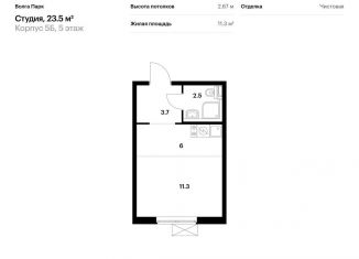 Продается квартира студия, 23.5 м2, Ярославль, Фрунзенский район, жилой комплекс Волга Парк, 5Б