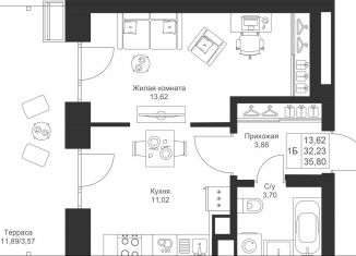 Продам квартиру студию, 35.8 м2, Татарстан