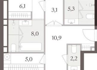 Продажа 2-комнатной квартиры, 122.7 м2, Москва, Тессинский переулок, 1, Таганский район