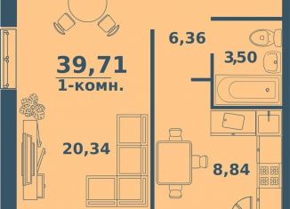 Продажа однокомнатной квартиры, 39.7 м2, Ульяновск, Железнодорожный район