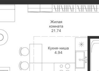 Продажа квартиры студии, 32.2 м2, Казань, ЖК Мой Ритм