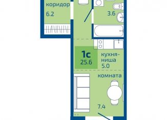 Квартира на продажу студия, 25.6 м2, Пермь