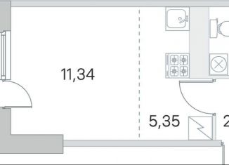 Продажа квартиры студии, 24.8 м2, посёлок Шушары