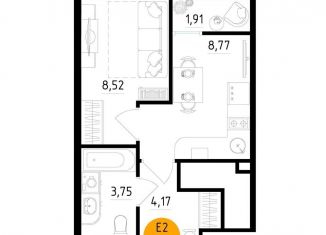 Продаю 1-ком. квартиру, 27.1 м2, Рязань