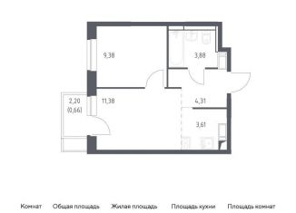 Продается двухкомнатная квартира, 33.2 м2, деревня Юрлово, жилой комплекс Пятницкие Луга, к2/1