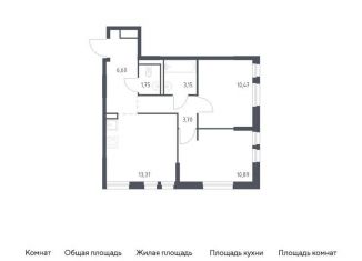 Продаю 2-комнатную квартиру, 49.9 м2, деревня Новосаратовка