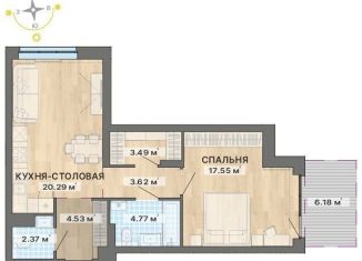 Продается однокомнатная квартира, 62.8 м2, Екатеринбург, переулок Ударников, 33, Верх-Исетский район