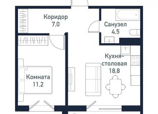 Продам 1-комнатную квартиру, 40.9 м2, Челябинская область