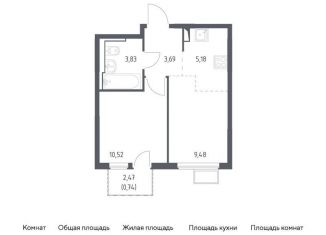 Продается 1-комнатная квартира, 33.4 м2, село Остафьево, жилой комплекс Остафьево, к15