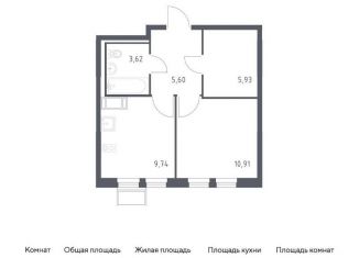 Продам 1-комнатную квартиру, 35.8 м2, Московская область, жилой комплекс Горки Парк, к4.1