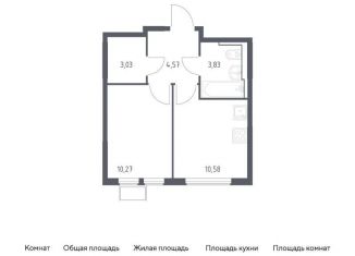 1-комнатная квартира на продажу, 32.3 м2, село Остафьево, жилой комплекс Остафьево, к15