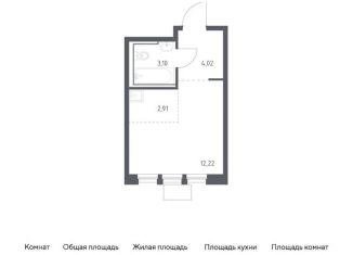 Квартира на продажу студия, 22.3 м2, Московская область, квартал Ивакино, 2к1