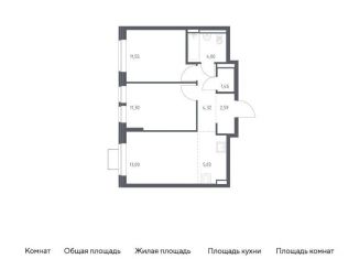 Продаю 2-комнатную квартиру, 53.3 м2, Московская область