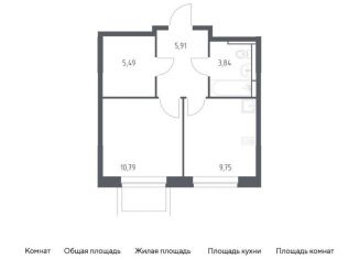Продается 1-комнатная квартира, 35.8 м2, Московская область, жилой комплекс Новое Видное, 17
