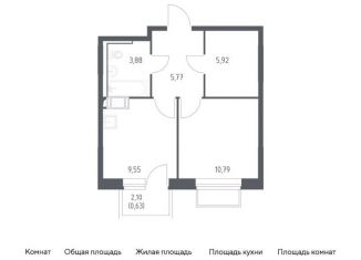 Продажа однокомнатной квартиры, 36.5 м2, посёлок Мирный, жилой комплекс Томилино Парк, к6.2