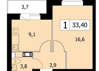 Продажа 1-комнатной квартиры, 33.4 м2, Ленинградская область, Вересковая улица, 2к1