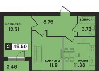 Продается 2-комнатная квартира, 49.5 м2, Владимирская область