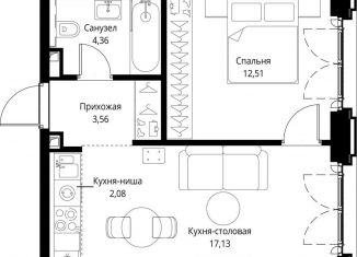 Продам 1-ком. квартиру, 39.6 м2, Москва, Проектируемый проезд № 4089, метро Мякинино