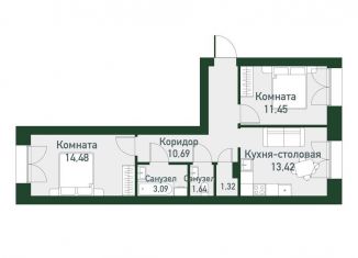 Продаю 2-комнатную квартиру, 57.6 м2, Екатеринбург, метро Чкаловская