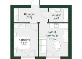 Продам однокомнатную квартиру, 41.3 м2, Свердловская область