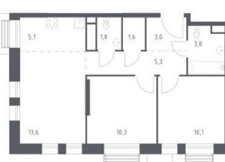 Продажа 3-комнатной квартиры, 54.5 м2, Москва, Шоссейная улица, 90с101, район Печатники