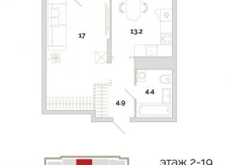 Продаю 1-комнатную квартиру, 43 м2, Пенза, Первомайский район