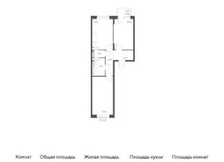 Продаю 2-комнатную квартиру, 59.8 м2, Московская область, жилой комплекс Прибрежный Парк, 9.1