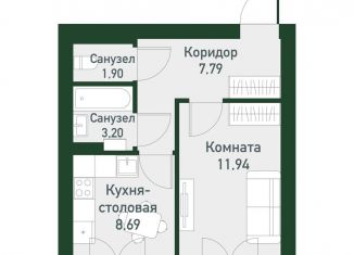 1-ком. квартира на продажу, 33.5 м2, Екатеринбург