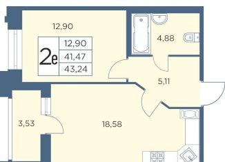 1-комнатная квартира на продажу, 43.2 м2, Санкт-Петербург, метро Выборгская, Большой Сампсониевский проспект, 70к3