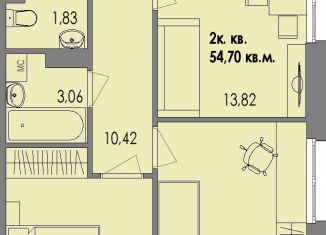 Продам 2-комнатную квартиру, 54.9 м2, Петрозаводск