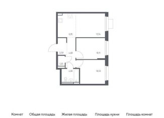 Продается двухкомнатная квартира, 51.9 м2, Московская область, жилой комплекс Прибрежный Парк, 7.2
