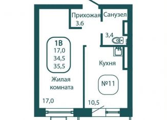 Однокомнатная квартира на продажу, 35.5 м2, рабочий посёлок Андреевка, жилой комплекс Андреевка Лайф, 4